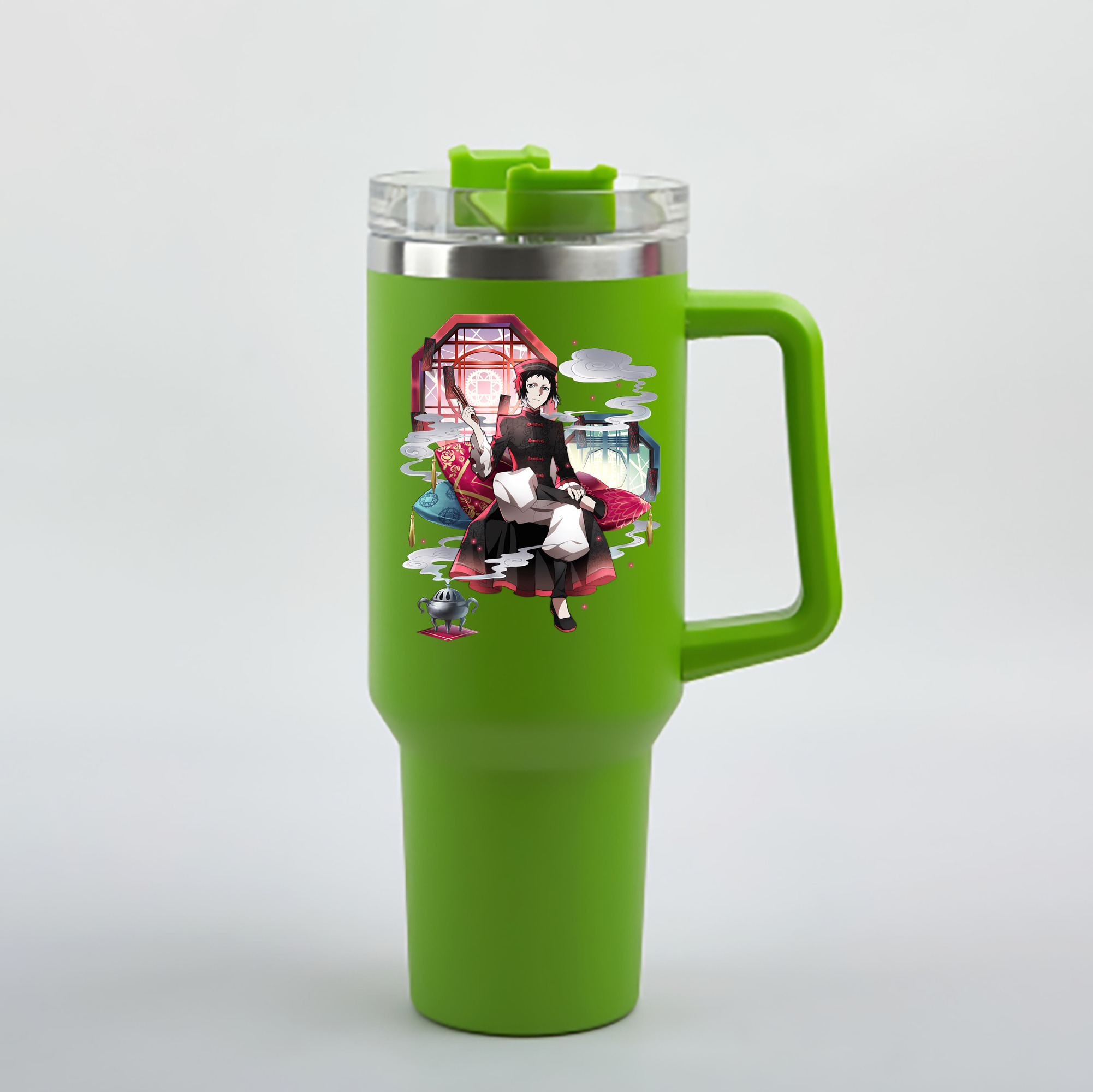 （画像用） 文豪ストレイドッグス Bungo Stray Dogs 1200mL車用タンブラー - クリスタルステッカー（プラスチックストロー付き）